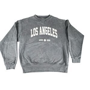 Anine Bing Sz M Women's Gray Crew Neck Sweater Los Angeles Ramona Graphic